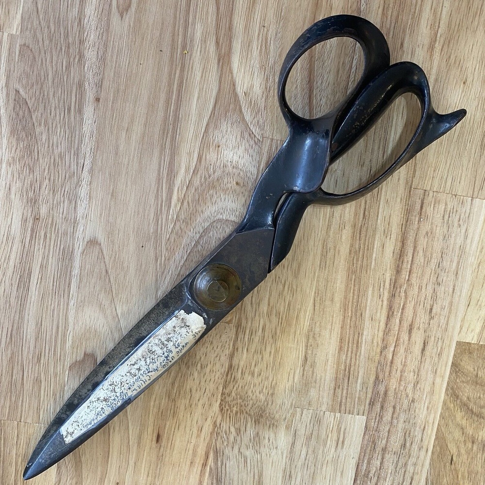 Antique‎ Tailor Scissors 13" Steel & Brass Shears Newark NJ Provenance